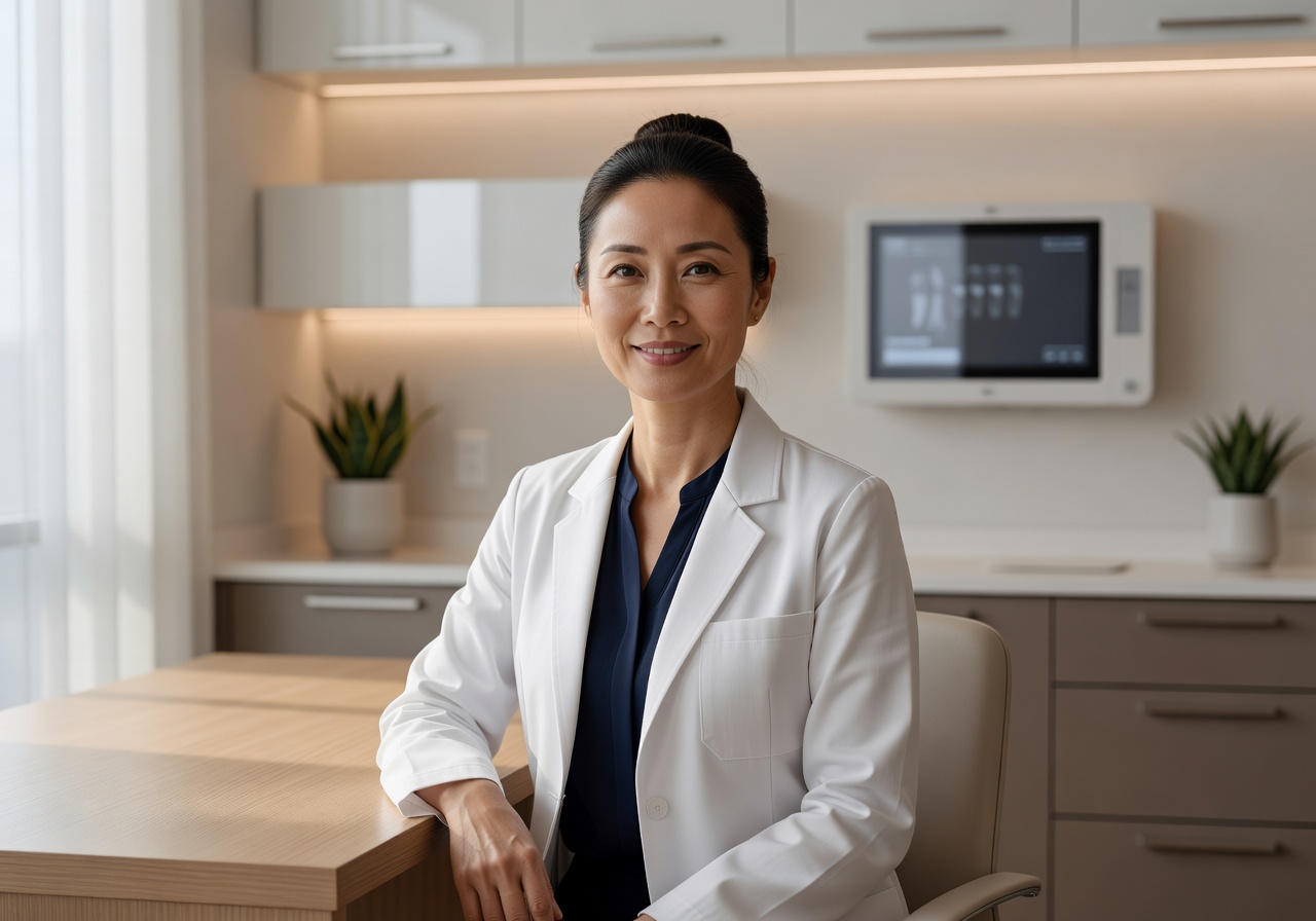 Portrait of Dr. Amelia Chen, founding dentist