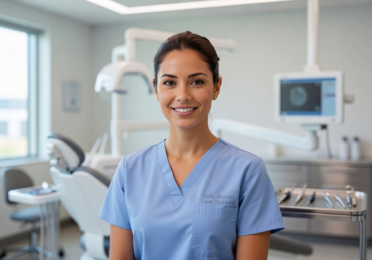 Portrait of Sofia Alvarez, lead hygienist